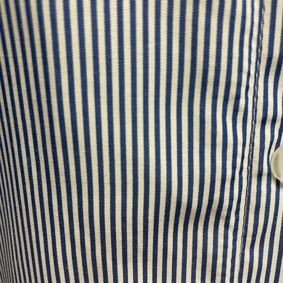 NWT Mlle Gabrielle XL Polyester Blue Stripe Button Down Shirt Dress Sash Belt - Picture 7 of 10